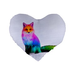 Rainbowfox Standard 16  Premium Heart Shape Cushions by Sparkle