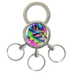 Rainbowcat 3-ring Key Chain by Sparkle