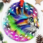 Rainbowcat Ornament (Round Filigree) Front