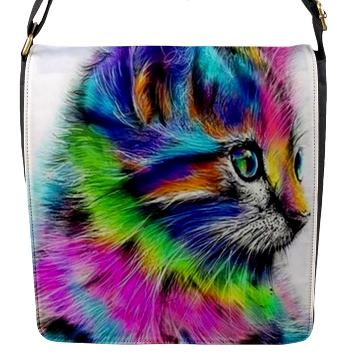 Rainbowcat Flap Closure Messenger Bag (S)