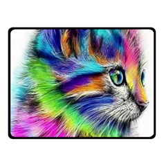 Rainbowcat Double Sided Fleece Blanket (small)  by Sparkle