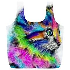 Rainbowcat Full Print Recycle Bag (xl) by Sparkle