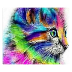 Rainbowcat Double Sided Flano Blanket (small)  by Sparkle