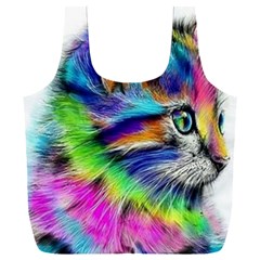 Rainbowcat Full Print Recycle Bag (xxxl) by Sparkle