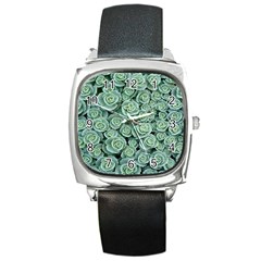 Realflowers Square Metal Watch by Sparkle