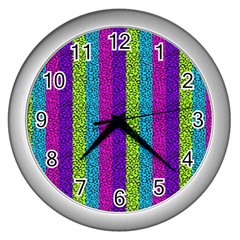 Glitter Strips Wall Clock (silver) by Sparkle