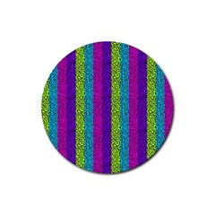 Glitter Strips Rubber Coaster (round)  by Sparkle