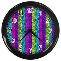 Glitter Strips Wall Clock (black) by Sparkle