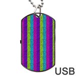 Glitter Strips Dog Tag USB Flash (Two Sides) Front