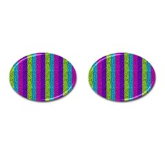 Glitter Strips Cufflinks (oval) by Sparkle