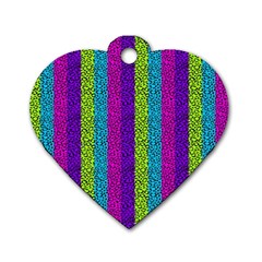 Glitter Strips Dog Tag Heart (two Sides) by Sparkle