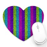 Glitter Strips Heart Mousepads Front