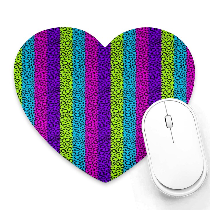 Glitter Strips Heart Mousepads