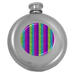 Glitter Strips Round Hip Flask (5 Oz) by Sparkle