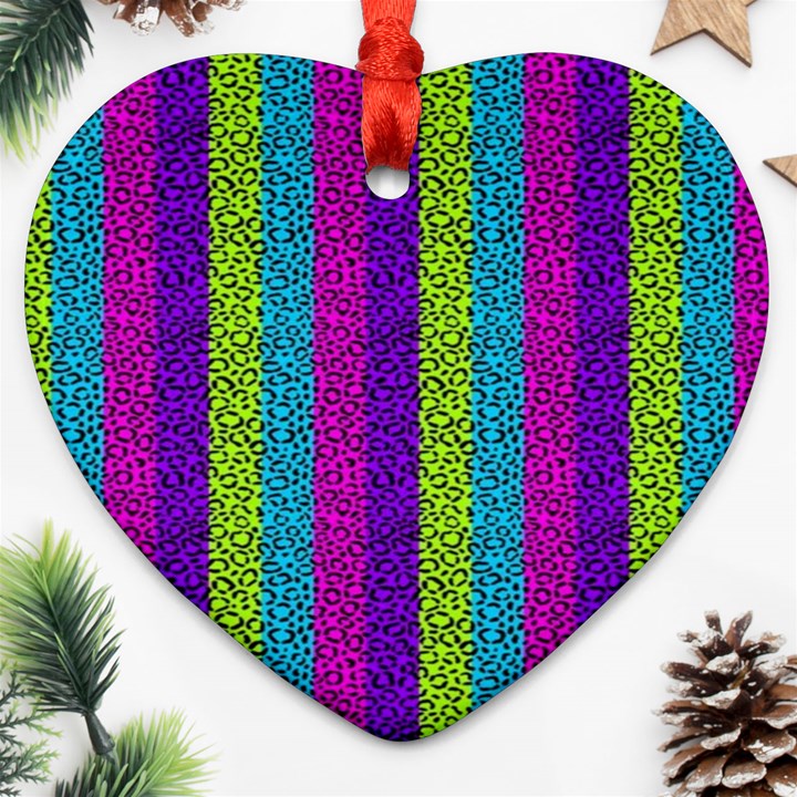 Glitter Strips Heart Ornament (Two Sides)