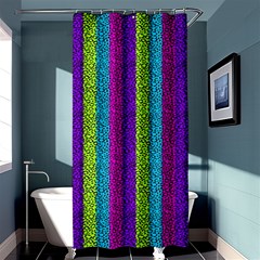 Glitter Strips Shower Curtain 36  X 72  (stall)  by Sparkle