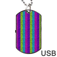 Glitter Strips Dog Tag Usb Flash (one Side) by Sparkle