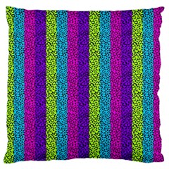 Glitter Strips Large Flano Cushion Case (one Side) by Sparkle