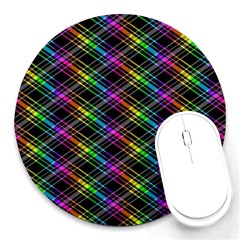 Rainbow Sparks Round Mousepads by Sparkle