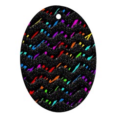 Rainbowwaves Ornament (Oval)