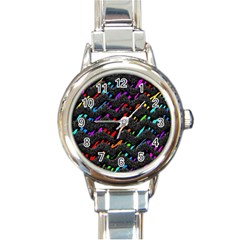 Rainbowwaves Round Italian Charm Watch by Sparkle