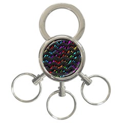 Rainbowwaves 3-Ring Key Chain