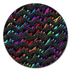 Rainbowwaves Magnet 5  (Round)