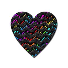 Rainbowwaves Heart Magnet by Sparkle