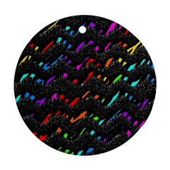 Rainbowwaves Round Ornament (Two Sides)