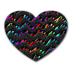 Rainbowwaves Heart Mousepads