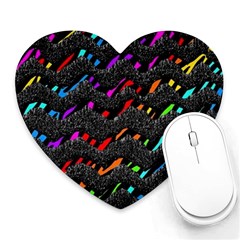 Rainbowwaves Heart Mousepads by Sparkle