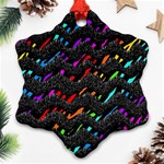 Rainbowwaves Ornament (Snowflake) Front