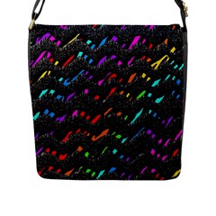 Rainbowwaves Flap Closure Messenger Bag (L)