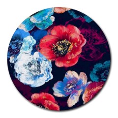 Flowers Pattern Round Mousepads by Sparkle