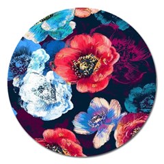 Flowers Pattern Magnet 5  (round) by Sparkle