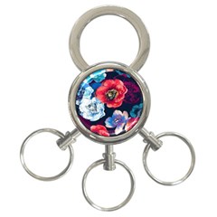 Flowers Pattern 3-ring Key Chain by Sparkle