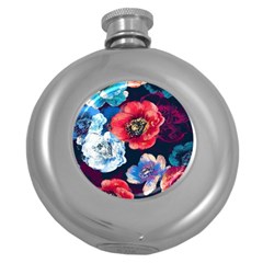 Flowers Pattern Round Hip Flask (5 Oz) by Sparkle