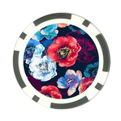 Flowers Pattern Poker Chip Card Guard by Sparkle