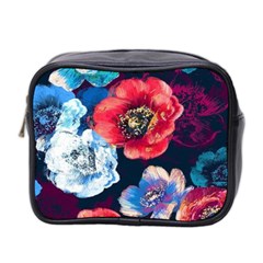 Flowers Pattern Mini Toiletries Bag (two Sides) by Sparkle