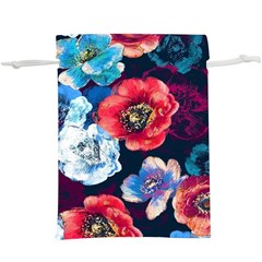 Flowers Pattern  Lightweight Drawstring Pouch (xl) by Sparkle