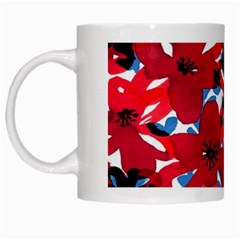 Handpaint Flowers White Mugs by Sparkle