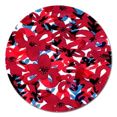 Handpaint Flowers Magnet 5  (round) by Sparkle