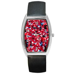 Handpaint Flowers Barrel Style Metal Watch by Sparkle