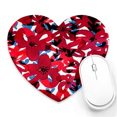 Handpaint Flowers Heart Mousepads by Sparkle