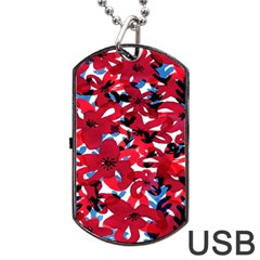 Handpaint Flowers Dog Tag Usb Flash (one Side) by Sparkle