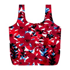 Handpaint Flowers Full Print Recycle Bag (l) by Sparkle