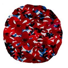 Handpaint Flowers Large 18  Premium Flano Round Cushions by Sparkle