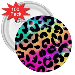 Animal Print 3  Buttons (100 Pack)  by Sparkle