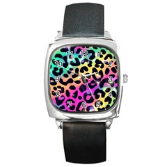 Animal Print Square Metal Watch by Sparkle