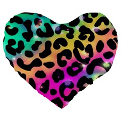 Animal Print Large 19  Premium Heart Shape Cushions by Sparkle